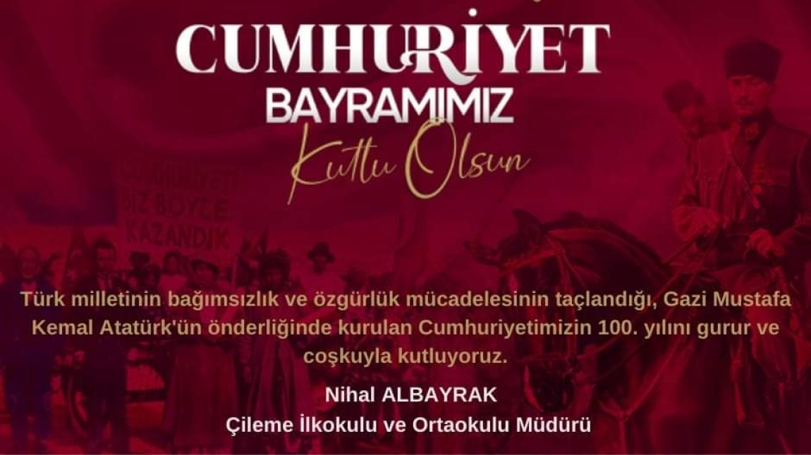 Cumhuriyet Bayramı Kutlama Mesajımız